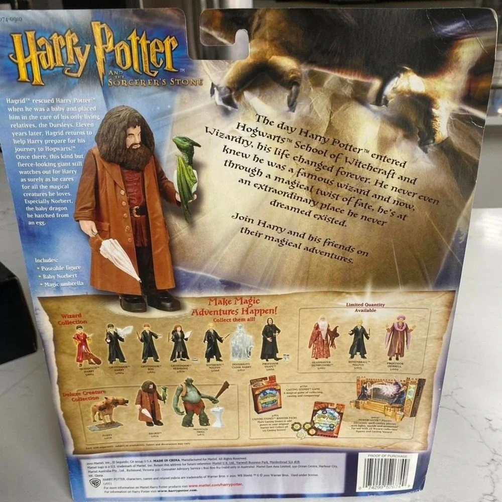 Harry Potter 2001‎ Mattel Hagrid Deluxe Creature Collection Figure NIB